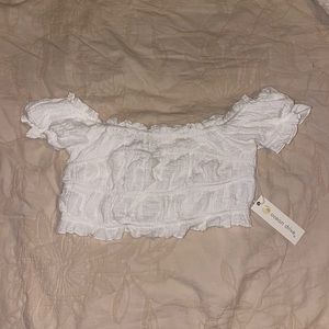 Cropped off the shoulder blouse